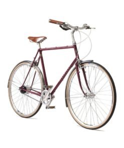 Pashley Countryman Men’s Classic Bicycle, 20" Frame, Burgundy — Handmade in England, Reynolds 531 Steel Frame, Sturmey‑Archer 3‑Speed Internal Hub, Brooks B17 Saddle, Full Chainguard, Rear Rack Compatible, Curved Top Tube for Comfort, Wingnuts for Quick Adjustments