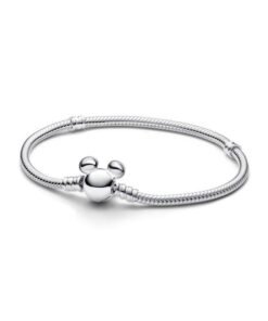PANDORA Disney Mickey Mouse Clasp Moments Snake Chain Bracelet