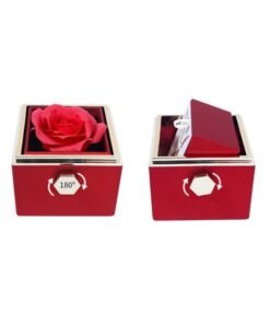Home Smart 360° Rotating Jewelry Box with Rose - Beautiful Gift for Wife, Girl Friend, Mother and Sisters on Birthday, Valantine Days, Anniversary, Eid or Special Occasions