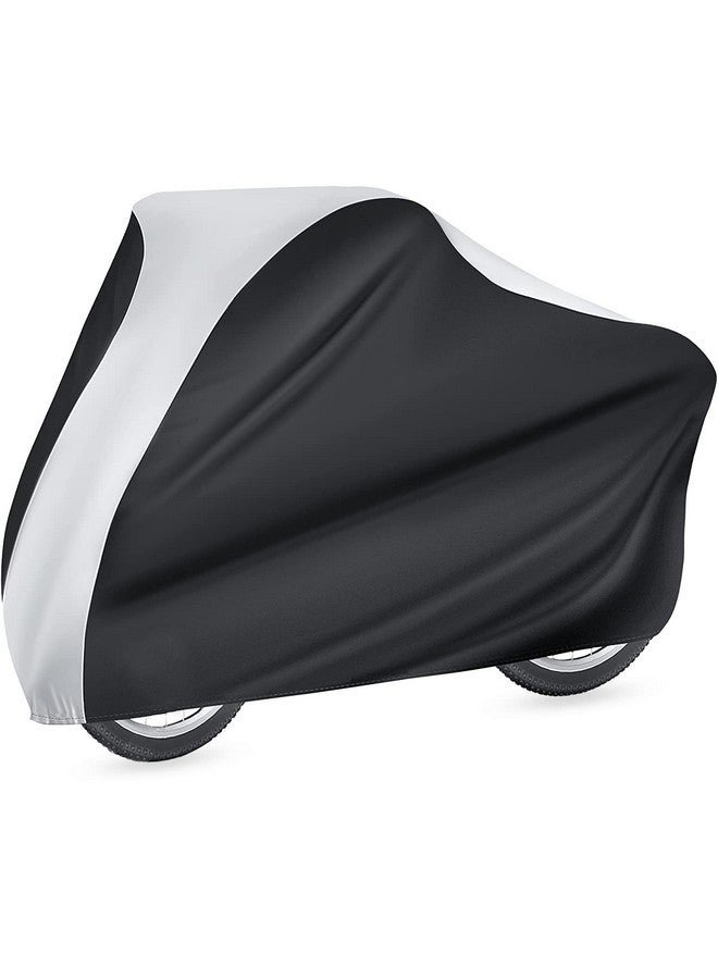 NABAAT Universal Waterproof Dust Cycle / Bicycle Cover for Outdoor Rain/ Sun/ Snow/ Corrosion Protection (Black & Silver), Nylon