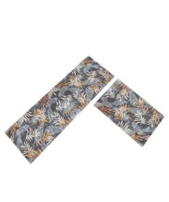 Elegant Modern Leaf Design Non-Slip Rug for Living Room, Multicolor, 40x60cm