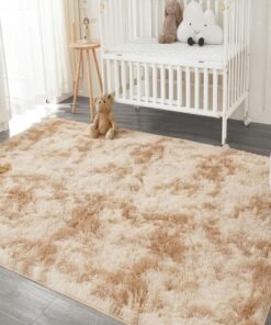 GOOTOY Modern Style Area Rug Non-Slip Super Soft Touch Living Room Bedroom Kitchen Decoration Of Carpet Floor Rug Fluffy Long Pile Rectangular