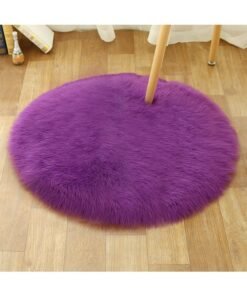 KLNAMAEAAN Modern Fluffy Long Pile Area Rug Non-Slip, Super Soft Decor Contemporary Carpet 150*150 Cm