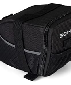 Schwinn Seat Pack for Bicycles, Black, Wide Opening Zipper Closure, Easy Installation, Reflective Piping, Compatible with Most Adult Bikes, Storage for Tube, Wallet, Keys and More, Bike Seat Bag
