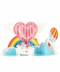 3D Hot Air Balloon Pop-Up Card for Anniversary, Wedding, Valentine's Day, Engagement - A Romantic Gift for Couples, Lovers, Husbands, Wives, Girlfriends, Boyfriends for All Occasions.