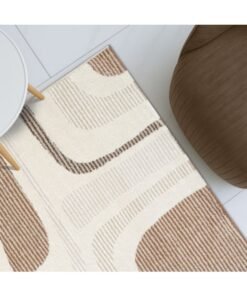DANUBE HOME La Perle Modern Abstracts Rug |Washable Modern Rugs Style | Polypropylene+Polyester Area Rug Floor Covering | Indoor Carpet For Living Room Dining Bedroom 240X340cm-White Rust-231200400521