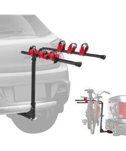 LIMOS Foldable Bicycle Rear Mount Carrier, 3 Slots Bicycle Carrier Rack Rail (Hitch Mount rack)