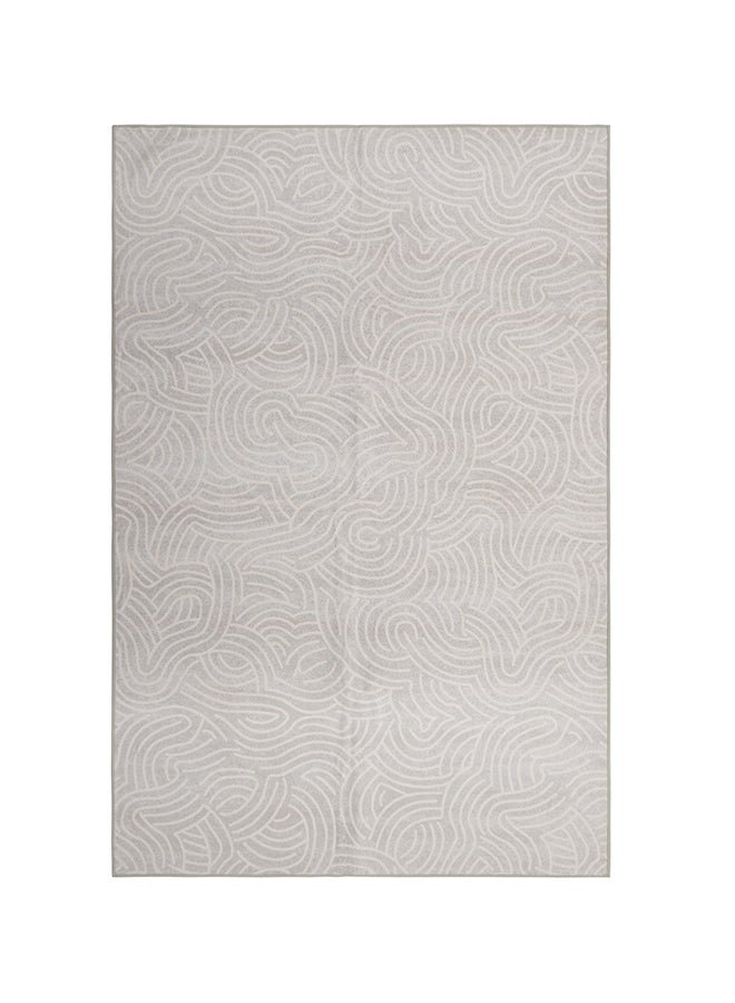 Noon East Carpet Rug Anti-Slip- Size- 305 x 427 cm - 10x14 ft | Geometric Boho Design | Color- Light Oatmeal| Ideal as Carpets for Living room, Bedroom & Office. Perfect for large spaces