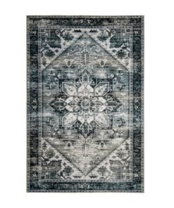 Noon East Carpet Rug Anti-Slip-  Size- 305 x 427 cm - 10x14 ft | Royal Heritage Design | Color- Smoke Black| Ideal as Carpets for Living room, Bedroom & Office. Perfect for large spaces