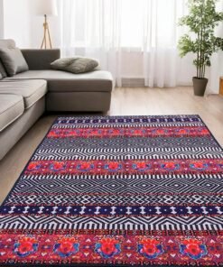 Status Contract 3D Printed Vintage Floral Design Carpet Rug for Office, Bedroom, Hall Room, and Home with Anti Slip Floor Mat, Polyester, Multicolor, 121 X 182 Cm