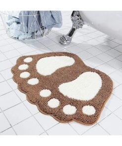 WAOKN Non Slip Bathroom Rug, Soft Absorbent Bath Mat & Floor Rugs for Shower, Kitchen-Machine-Washable Used in Bathroom, Shower, Room, Etc, 40x60cm (Brown)