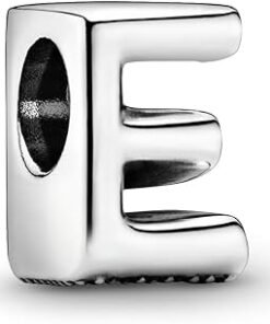 PANDORA Jewelry Letter E Sterling Silver Charm, 797459, One size