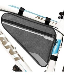 WAOKN Bike Bicycle Triangle Frame Bag,Bike Bicycle Storage Bag Pack, Bike Accessories, Road Mountain Cycling Saddle Pouch Bag, Professional Bicycle Accessories Bag, Durable, Water-Resistant (Grey)