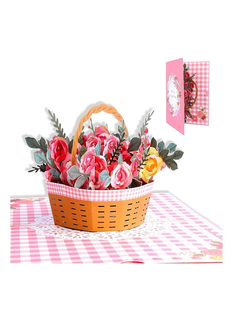 3D Pop Up Flower Bouquet Card Perfect for Anniversaries Weddings Valentines Day Gifts for Wife Mom Sister Daughter and Friends