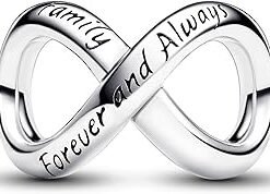 Moments Sterling Silver Eternity Disc and Heart Pendant with Clear Cubic Zirconia