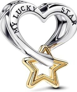 Women's Heart And Star Sterling Silver And 14K Gold-Plated Charm