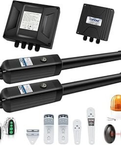 TOPENS A8132 Dual Swing Gate Opener Heavy Duty Automatic Gate Motor for Double Swing Gates Up to 5.5m per Arm, Electric Driveway Gate Operator AC Powered with Remote Control, Beacon and Photo Sensor