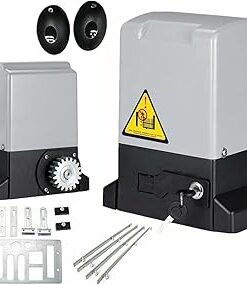Electric Sliding Gate Opener Kit AC Motor Automatic Gate Door Operators Kit With Infrared Sensor+4m Rack+2 Remote Suitable Equipment For Garage Doors, Rolling Doors