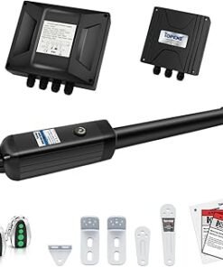 TOPENS A8131 Single Swing Gate Opener Heavy Duty Automatic Gate Motor for Single Swing Gates Up to 18ft, Electric Driveway Gate Operator AC Powered with Remote Control Kit Solar Compatible
