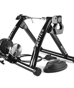 CXWXC Bike Trainer, Magnetic Bicycle Stationary Stand for Indoor Exercise Riding, 26-29" & 700C Wheels, Quick Release Skewer & Front Wheel Riser Block Included