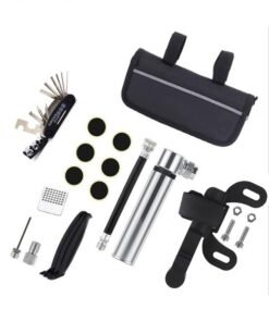 GROIC Bicycle Bike Repair Tool Kit Bag with Tire Pump, Portable Patches Fixes,  Inflator, Maintenance For Camping Travel Essentials Safety Emergency Set