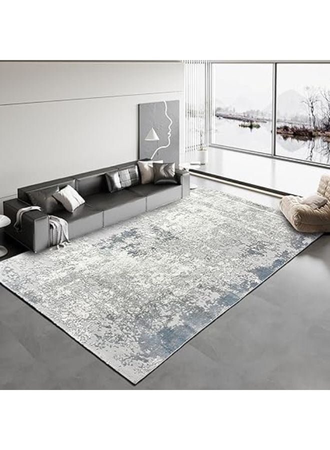 Harmony Home Soft Fluffy Carpet, 160x230 cm, Braided Cashmere Anti-Slip Rug for Living Room, Bedroom & Dining Room, Rectangular Indoor Decorative Carpet, Grey