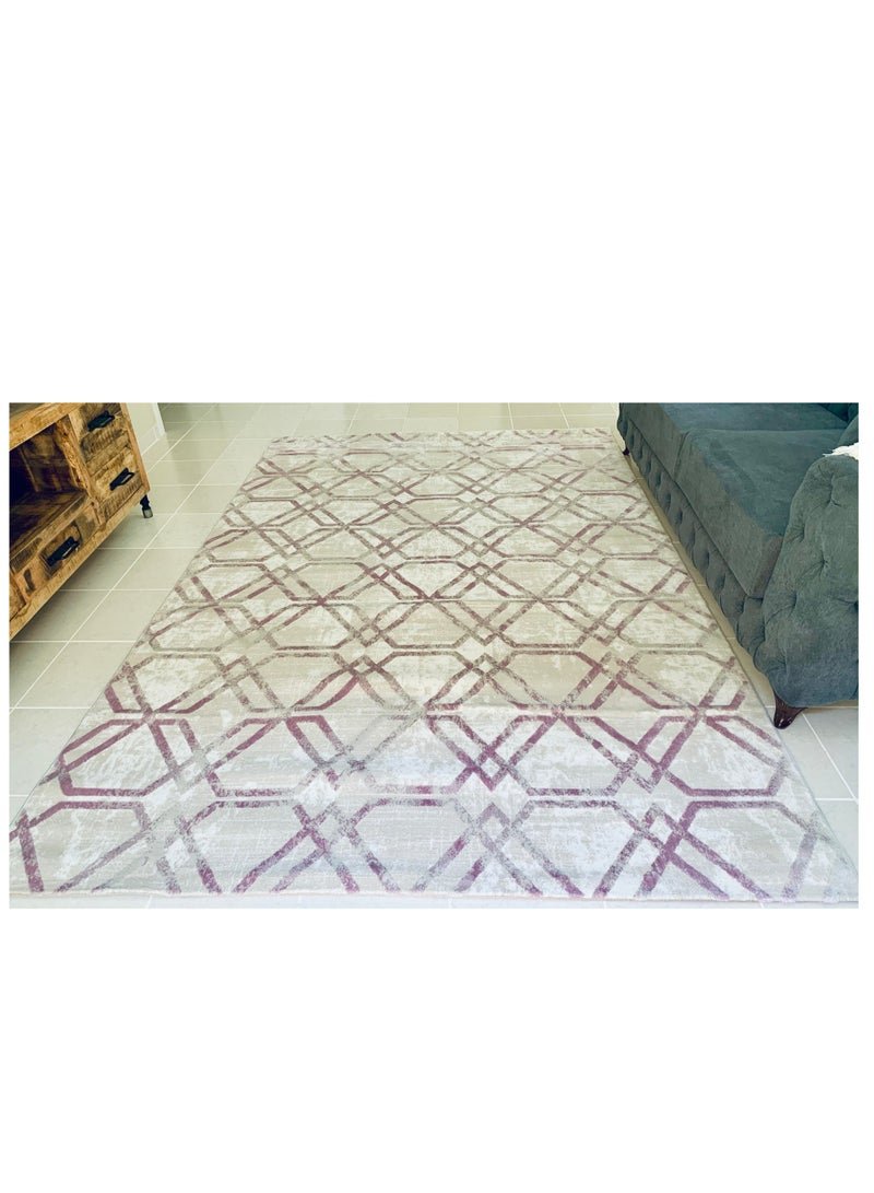 HANDPICKED FURNITURE Geometric Super Soft Durable And Stain Resistant Area Rug For Living Room, Bed Room,Dining Room, Polypropylene, Rectangle