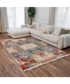 Handpicked Furniture Abstract Multi-Coloured Rug, Ultra Soft Area Carpets For Bed Room, Living Room, And Dining Room, Antislip Floor Carpets, Easy To Clean, Made In Turkey