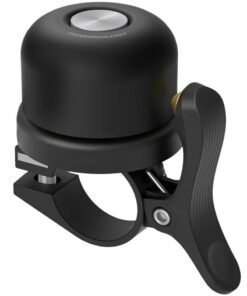 Powerology Bicycle and Scooter Bell with Airtag Mount / Anti-Theft Bike Bell / Copper Bell / Ring to Find Nearby / Accelerometer Sensor / Rechargeable Bike Bell - Black