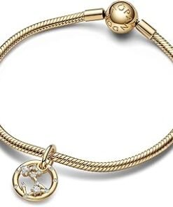 Moments 14K Gold Plated Clear Cubic Zirconia Zodiac Charms