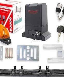 Automatic Sliding Gate Motor Heavy Duty Rack Driven Sliding Gate Opener Motor for Slide Gates And Driveway Security Gate Opener with Gear Rack, Blinker and Built-in Control Board upto (1500KG)