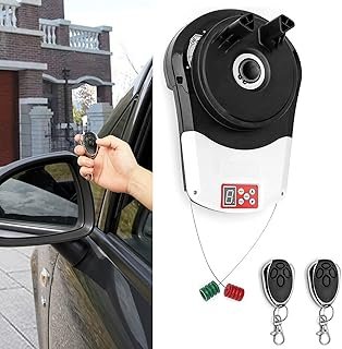 Electric Garage Door Opener Motor with 2 Remotes, Roller Door Motor for Roll Up Door, Built-in Motor Automatic Roll Up Door Opener Kit for Garage, Warehouse, Store, Barn, and Farm