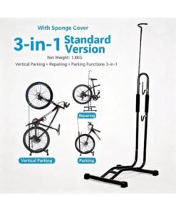 Home Indoor/Outdoor Garage Steel Bicycle Storage Rack - 4-Position Adjustable Ground Bike Stand with Sponge Protection