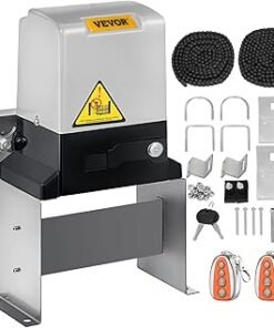 Vevor Automatic Sliding Gate Opener 1400LBS with 2 Remote Controls, Gate Operator Hardware Kit for Security, Move Speed 43ft Per Min, Electric Rolling Driveway Slide Gate Motor