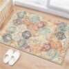 TRASSLE Trellis Area Rug, Entrance Doormat,Non-Slip Washable Indoor Door Mat, Small Oriental Accent Throw Rug for Bedroom Kitchen Entryway Bathroom(50 * 80CM)