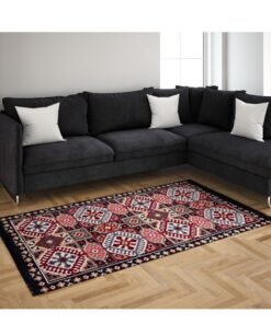 BiggHome Area Rug 120x180cm, Made in Turkey, Indoor Area Rug, Carpet for Home, Machine Washable, Durable, Ethnic-Inspired Pattern for Living Room - SA25EU