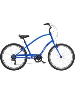 Electra Bicycle Company Electra Townie Original 7D EQ Men's Cruiser Bike, Step Over Frame, Hyper Blue, 7-Speed Gears, Equipped