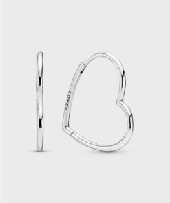 PANDORA Asymmetrical Heart Hoop Earrings
