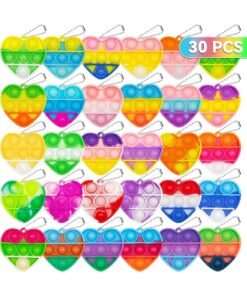 Pop Fidget Toys Bulk Its Valentines Day Gifts for Kids 36 Pack Valentines for Kids Classroom Valentines Day Party Favors Mini Heart Pop Fidget Keychain It Bulk Toys Valentine Goodie Bags Boys Girls