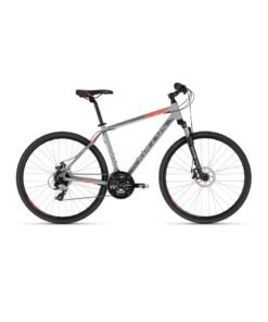 Kellys Cliff 70 Grey Hybrid Bike – 24-Speed Shimano, SR Suntour NEX HLO DS Suspension, Mechanical Disc Brakes, Alloy Frame | Versatile Cross Bicycle for City & Trail