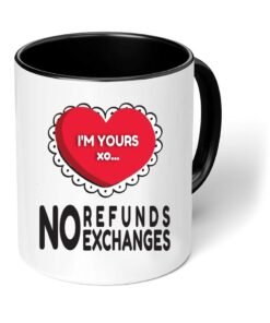 PRINTSHOP4ME Happy Valentine Day with a Black Two-Tone Coffee Mug - Perfect for Couples - Gift for Your Loved One - Gifts for Him Husband - Dad - Boyfriend on Valentines Day