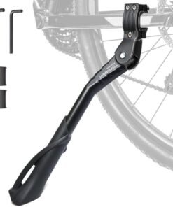 TOPCABIN Aluminum Alloy Bicycle Kickstand - Adjustable, Rear Side/Center Mount for Adult Bikes 24-29 inch (Black)