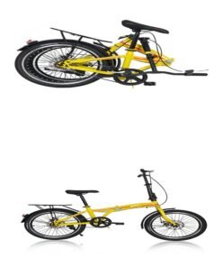 Vego Folding Bike || 20 Inch Wheel Size || Single Speed|| Kids Unisex || Adjustable Seat || Yellow