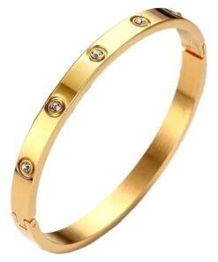 Love Bracelet Bangle for Women Gilrs with Cubic Zirconia Stones Stainless Steel Hinged Jewelry with Crystal Oval Bracelet Best Gifts for Love with Valentine's Day Birthday
