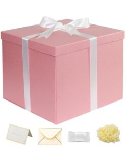 JOSQUEWNN Large Gift Box 12x12x10 Inches,Pink Gift Boxes For Presents,Birthday Gift Box,Present Box,For Packaging,Valentine's Day,Mother's Day,Anniversaries.