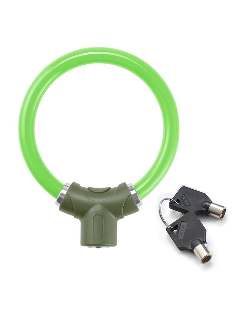 Rings Lock Security Bicycles Antitheft Lock Lightweight Portable Cycling Safety Lock with Keys Lightweight Portable Bicycles Lock(Green)