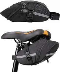 Bicycle Strap-On Bike Saddle Bag Under Seat Bag Cycling Bag (Black)