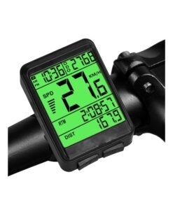 Wireless Bicycle Speedometer and Multifunctional Odometer, Waterproof Bike Computer with Large Backlit LCD Display for Tracking Speed, Distance, and Time.
