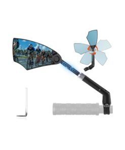 SOLARAE Bike Mirror, Anti-Glare Handlebar Bicycle Rear View Mirror, Retractable and 360° Rotation Adjustable, HD View Stable Image, for 20-23mm Handlebar (Left)