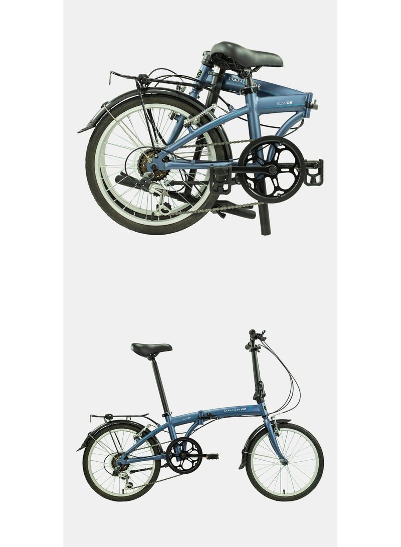 Dahon SUV D6 Folding Bike | 20 Inch Wheel Size | 6 Speed | Dark Blue Color